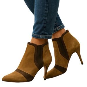 BGBGENERATION 2 Tone Brown Laddies Leather Booties Hidden 1/2” Platform Size 10